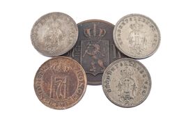Lot of 5 Norway Coins 1876 - 1910 1 Ore - 10 ore Various Conditions - $166.65