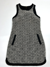 Banana Republic Black &amp; Cream Jacquard Weave Tank Dress Size 6 - £21.61 GBP