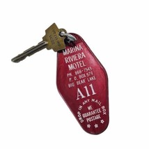 Vintage Marina Riviera Motel Room Key and Fob -Big Bear Lake Room &quot;A11&quot; Red - £22.40 GBP