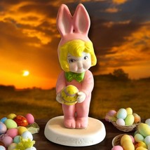 Campbell&#39;s Soup PINK EASTER BUNNY RABBIT holding egg Dolly Girl Figure F... - $166.92 MXN