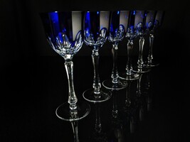 Faberge Regency Goblets in Cobalt  Blue Crystal image 13