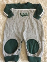 Colorado State University CSU Boys Green Gray Long Sleeve Romper 12 Months - £4.30 GBP