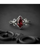 Marquise Birthstone Ring | 925 Sterling Silver Jewelry | Elven Vine Fant... - $46.00