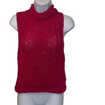 Moth Anthropologie Womens XS Pink Ribbon Knit Mock Turtleneck Tank Blous... - $23.36