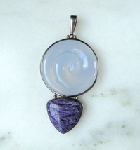 Sajen Sterling Silver Purple Stone Necklace Pendant C3572 - £94.96 GBP