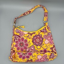 Vera Bradley Lisa B Slim Hobo Bag Bali Gold Purse Shoulder Bag Yellow &amp; Pink - £13.97 GBP