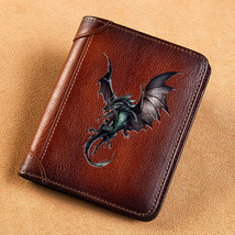  Men Wallets Flying Dragon Printing Short Card Holder Purse Luxury Brand Male Wa - £62.87 GBP