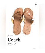 Coach Shelly Sandals Size 9B Saddle Brown Leather Flip Flop Woman&#39;s Shoes - €30,09 EUR