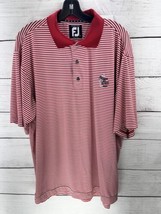 FootJoy FJ Polo Shirt Performance Golf Prodry Lisle Red Striped  Large - $15.88