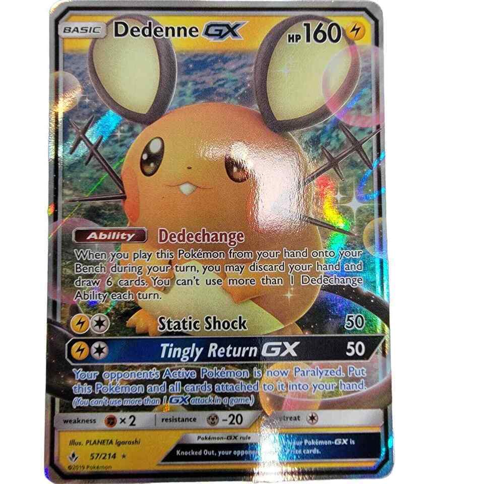 Pokémon Dedenne GX 57/214 TCG Unbroken Bonds Ultra Rare Near Mint - $7.77