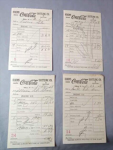 1958 Elkins Coca Cola West Virginia Bottling company sales receipts set of 4 - £7.73 GBP