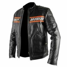 Harley Davidson Biker Motorcycle Genuine Calf Passing Link Leather Jacket - £95.92 GBP