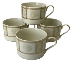 4 Mikasa Fine China Tea Cup Coffee Mug Nature&#39;s Theme Nancy Green Tan Gold Japan - £14.83 GBP