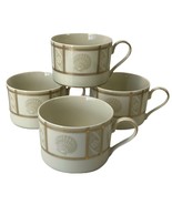 4 Mikasa Fine China Tea Cup Coffee Mug Nature&#39;s Theme Nancy Green Tan Go... - £14.97 GBP