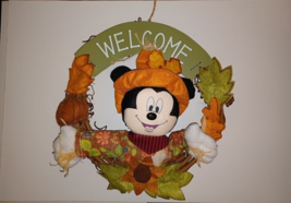 Disney Mickey Mouse Fall Harvest Halloween Wreath 12&quot; Diameter - £14.18 GBP