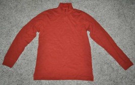 Mens Sweater Chaps Orange 1/4 Zip Neck Collar Long Sleeve Lightweight $48-size M - £16.28 GBP