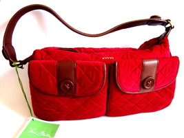 Vera Bradley Red Corduroy Shoulder Bag Limited Edition New with Tags - £39.82 GBP