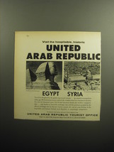 1958 United Arab Republic Tourist Office Ad - hospitable, historic  - £13.81 GBP