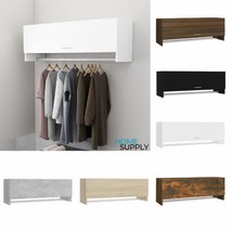 Modern Wooden Wall Mounted Wardrobe Clothes Coat Rack Unit Hanging Clothes Rail - £49.38 GBP+