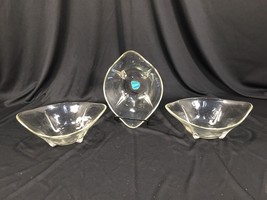 (3) Swedish Modern Anchorglass Footed Serving Dishes Relish - $29.99