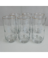Vintage Set of 6 Houze Art Tumblers glasses w 22 K Gold Rims - Lady Port... - $32.48 CAD