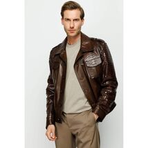 Vinci The Manteca Snake Skin Brown Leather Men Jacket image 2