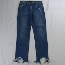 Just Black 27 High Rise Raw Hem Destroyed Skinny Medium Stretch Denim Jeans - £12.81 GBP