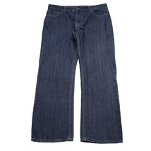 Ruff Hewn Pants Mens 30 Blue High Rise Flat Front Slim Straight Denim Jeans - $29.68