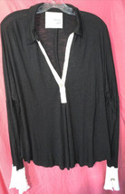 Peace Love World - Boheme Gauzy Black Shirt Size Large - £20.68 GBP