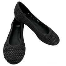 Eileen Fisher Black Perforated Flats Hidden Wedge Suede Leather 9 - £47.41 GBP