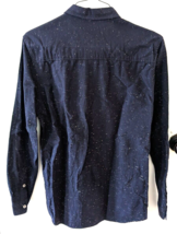H&amp;M Divided men&#39;s size SMALL dark blue print button down dress shirt office hm - £3.94 GBP