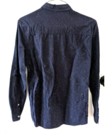 H&amp;M Divided men&#39;s size SMALL dark blue print button down dress shirt off... - £3.87 GBP