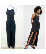 AllSaints Sami Cupro Knot Front Maxi Dress Size 0 in Black New All Saint... - $80.00
