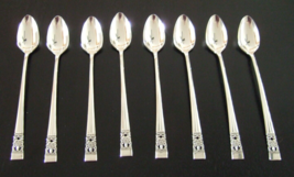 Set Of 8 Iced Tea Spoons Oneida Community Coronation Silverplate 7 3/8&quot; L - £43.09 GBP