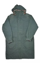 Vintage LL Bean Parka Jacket Mens M Green Trench Coat Wool Lined Hooded Full Zip - £53.24 GBP