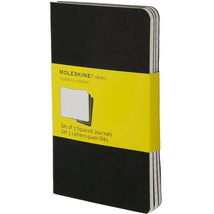 Moleskine Cahier Journal (Set of 3), Large, Squared, Black, Soft Cover - £15.77 GBP