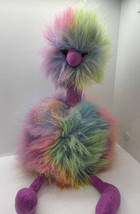 Jellycat Rainbow Pompom Emu Ostrich Stuffed Plush Animal Furry Bird Purple 13&quot; - £8.58 GBP