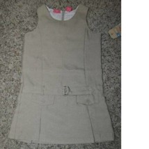 Girls Dress Jumper School Uniform Dockers Beige Sleeveless Pleated $36-sz 7 - £11.84 GBP
