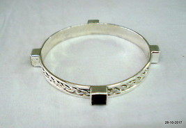 Vintage sterling silver bracelet bangle cuff  gemstone bracelet bangle h... - $138.60