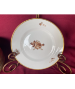 Royal Copenhagen Brown Rose Dinner Plate 10&quot; Denmark 688 9586 Gold Trim - $251.85 MXN