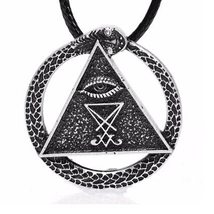 Church of Satan Seal Lucifer Victoria Illuminati Sigil Stainless Steel Necklace - £14.33 GBP