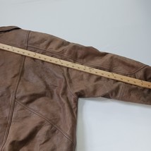 Vintage Expressions International Mens Brown Genuine Leather Bomber Jacket XL 46 image 10
