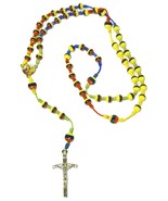 Typical Handmade Holy Rosary Colombia Ecuador Venezuela Tricolor Beads C... - £35.37 GBP