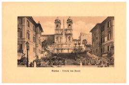 Trinita del Monti Rome Italy Black And White Postcard - £6.62 GBP