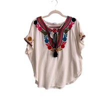 Star Mela Size Small Boho Embroidered 100% Cotton Top Blouse Laganlook - $13.50