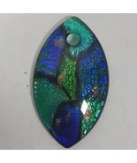 Vintage Hand Blown Glass Pendant 2.25 Inch Long Blue Green - €16,36 EUR