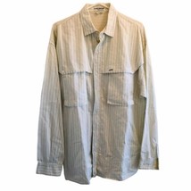 Vintage 80s Georges Marciano GUESS Shirt Men Sz 2 Blue Striped Hipster USA READ - £44.55 GBP