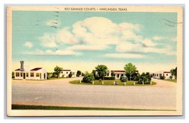 Rio Grande Courts Motel Harlingen Texas TX Linen Postcard Y11 - £3.08 GBP