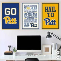Pittsburgh Panthers Wall Art Blue Gold NCAA 3-Piece Adhesive Canvas - $79.99