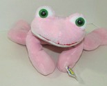 Good Stuff pink plush frog lying down big green eyes red mouth w/ tag - $25.98